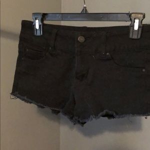 Black jean shorts
